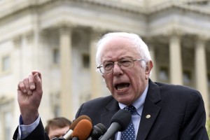 FILE - In this June 3,2015 file photo, Democratic presidential candidate, Sen. Bernie Sanders, I-Vt., speaks during a news conference on Capitol Hill in Washington. (AP Photo/Susan Walsh, File)