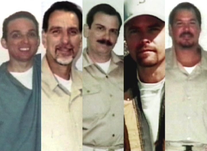 A composite image made of portraits of each of the Cuban Five: from left, Antonio Guerrero Rodríguez, René González Sehwerert, Fernando González Llort, Gerardo Hernández Nordelo and Ramón Labañino Salazar. (Wikimedia Commons / Giorgiopilato)