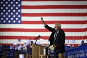 Democratic presidential candidate Sen. Bernie Sanders, I-Vt., speaks at a rally Tuesday, June 7, 2016, in Santa Monica, Calif. (AP Photo/John Locher)