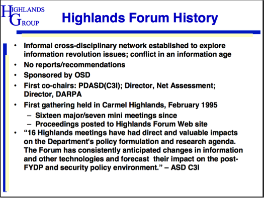 A slide from Richard O’Neill’s presentation at Harvard University in 2001