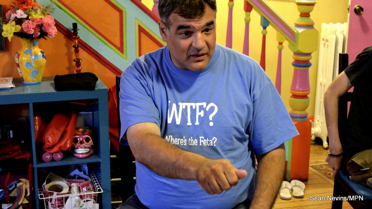 John Kiriakou, former CIA analyst and operations officer, talks at Code Pink’s Pink House in  Washington DC on May 20 in support of activists writing letters to political prisoners, who were incarcerated for whistleblowing and other activities.