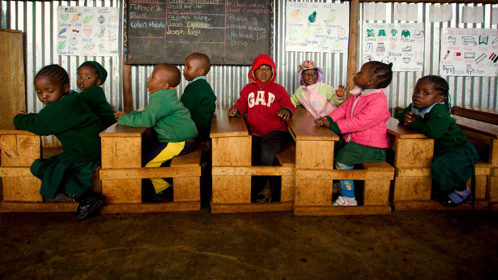 Young students in a Bridge International Academy school in Nairobi, in September.  (Frederic Courbet/NPR)