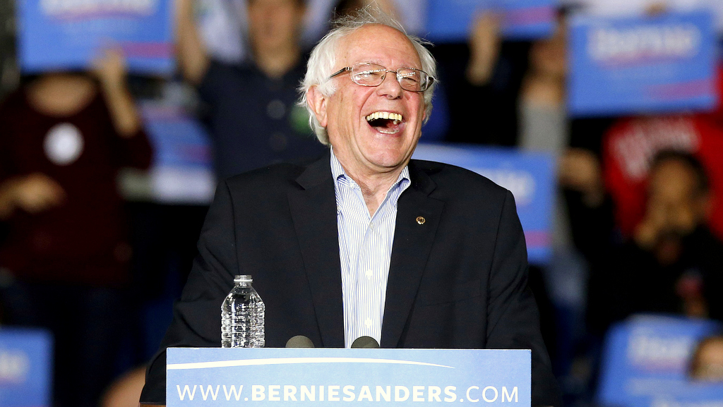 Democratic presidential candidate, Sen. Bernie Sanders, I-Vt, speaks during a campaign rally in Springfield, Mass., Saturday, Oct. 3, 2105. (AP Photo/Michael Dwyer)