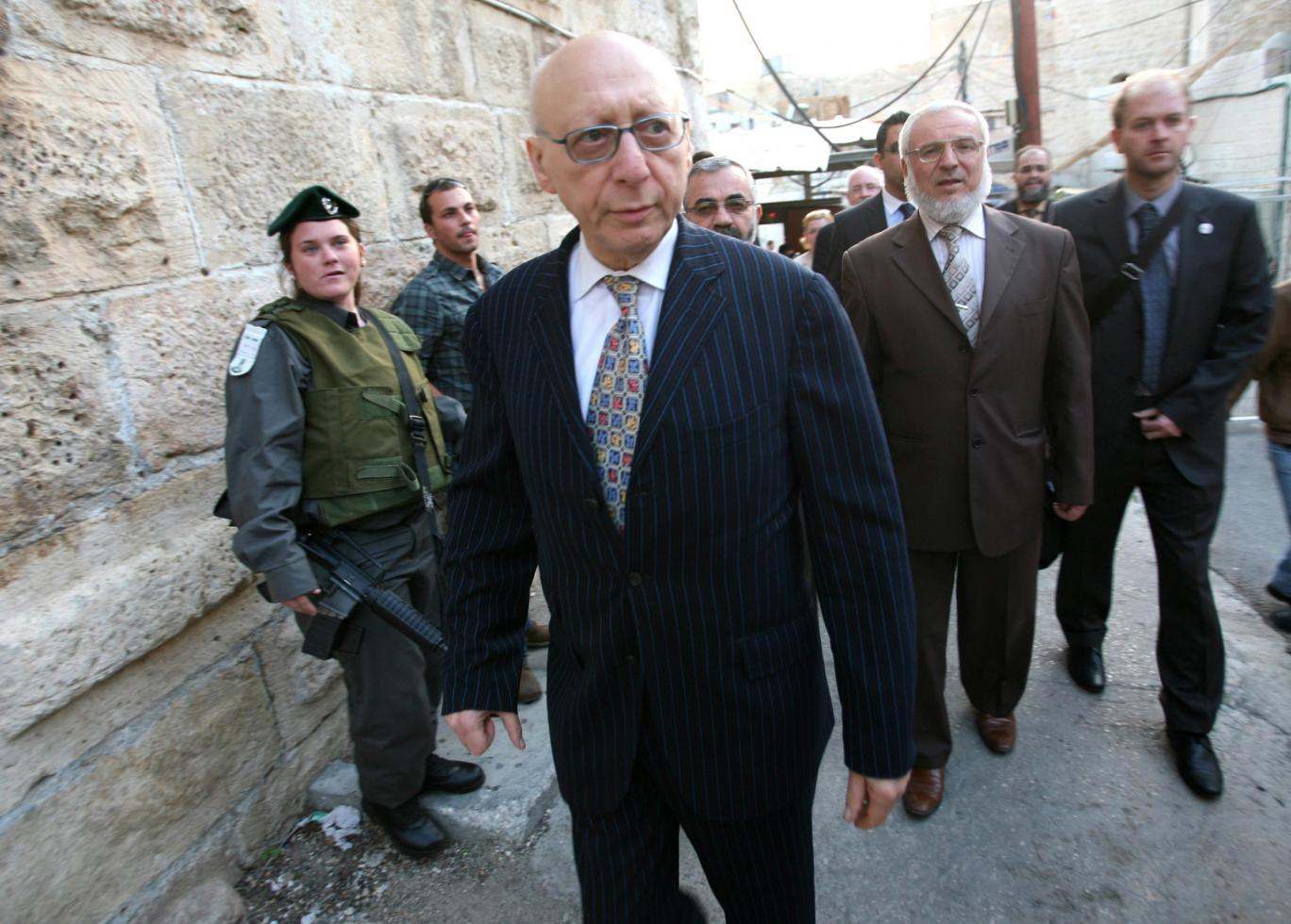  Gerald Kaufman MP on a visit to Israel in 2010 HAZEM BADER/AFP/Getty Images 