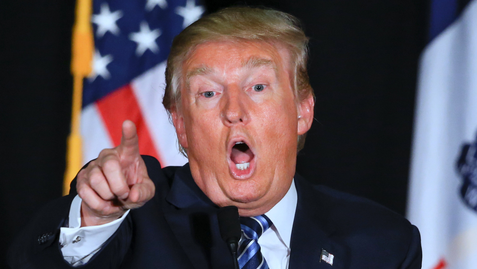 Republican presidential candidate Donald Trump speaks during a campaign stop in Council Bluffs, Iowa, Tuesday, Dec. 29, 2015. (AP Photo/Nati Harnik)