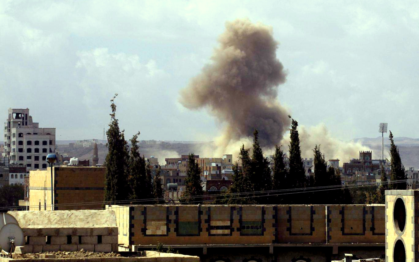 Smoke rises following airstrikes carried out by Saudi Arabia. EPA Photo.