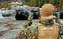 U.S. Marine Corps amphibious assault vehicles line up by the Trondheim Fjord, Norway, Jan. 9. These vehicles from the Marine Corps Prepositioning Program-Norway will support exercise Cold Response 16, scheduled for later this month, with crisis response equipment including M1A1 battle tanks, amphibious assault vehicles, artillery, and logistics equipment drawn from Norwegian caves. (Photo: U.S. Marine Corps)