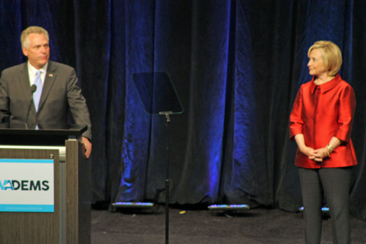 Virginia Governor Terry McAuliffe and Former Secretary of State Hillary Clinton. Photo by Karen Murphy on Flickr