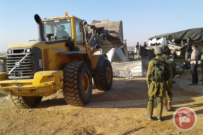 Demolitions in Umm al-Kheir in the West Bank pf Palestine on Aug. 8, 2016.