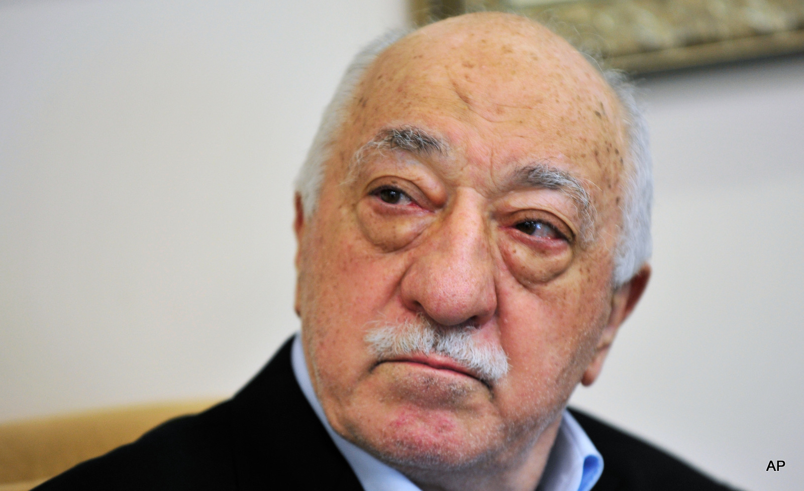 Fethullah Gulen speaks to members of the media at his compound, Sunday, July 17, 2016, in Saylorsburg, Pa. Turkish officials have blamed a failed coup attempt on Gulen, who has longstanding ties to the CIA, denies the accusation.