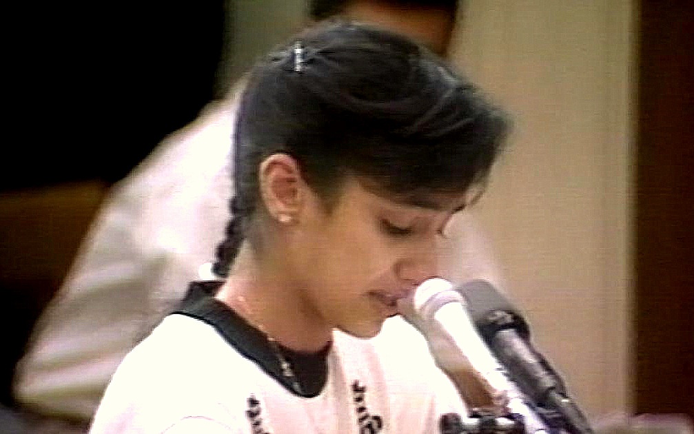 15-year-old Nayirah al-Ṣabah testifies in front of the Congressional Human Rights Caucus.