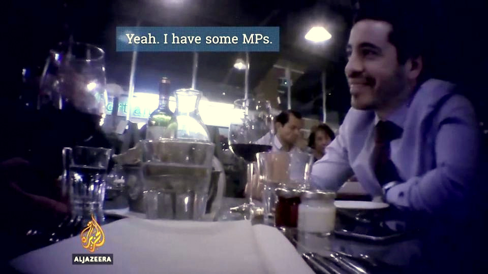 A screenshot from an undercover video which caught Israeli diplomat Shai Masot discussing taking down Pro-Palestinian British MPs. (screengrab)