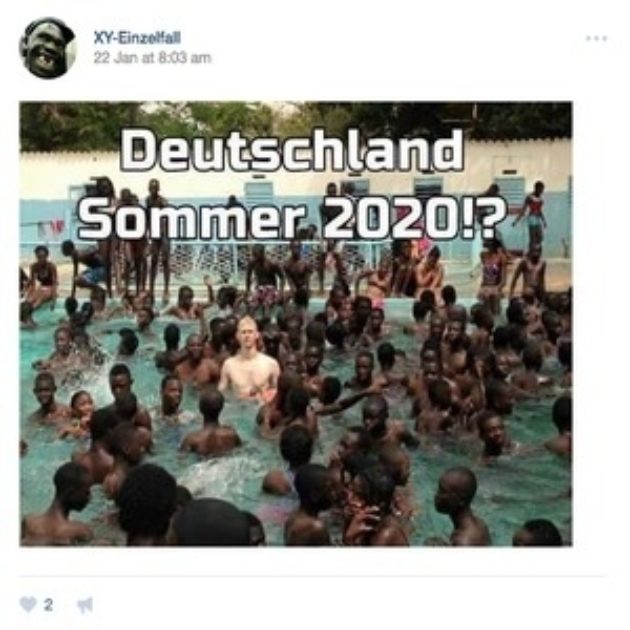 XYE's page on Russian social media site VKontakte is rife with racist memes