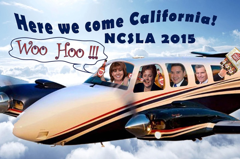 This graphic humorously references a trip that top state liquor regulators took to the National Conference of State Liquor Administrators in 2015 at a cost of more than $7,000 in taxpayer money. The illustration was created by the Texas Alcoholic Beverage Commission during work hours on a state computer with input from top agency officials, records show. Pictured from left to right are TABC Director Sherry Cook, Licensing Director Amy Harrison, Analyst Jesse Valdez and then-TABC technology contractor Jim Harrison.
