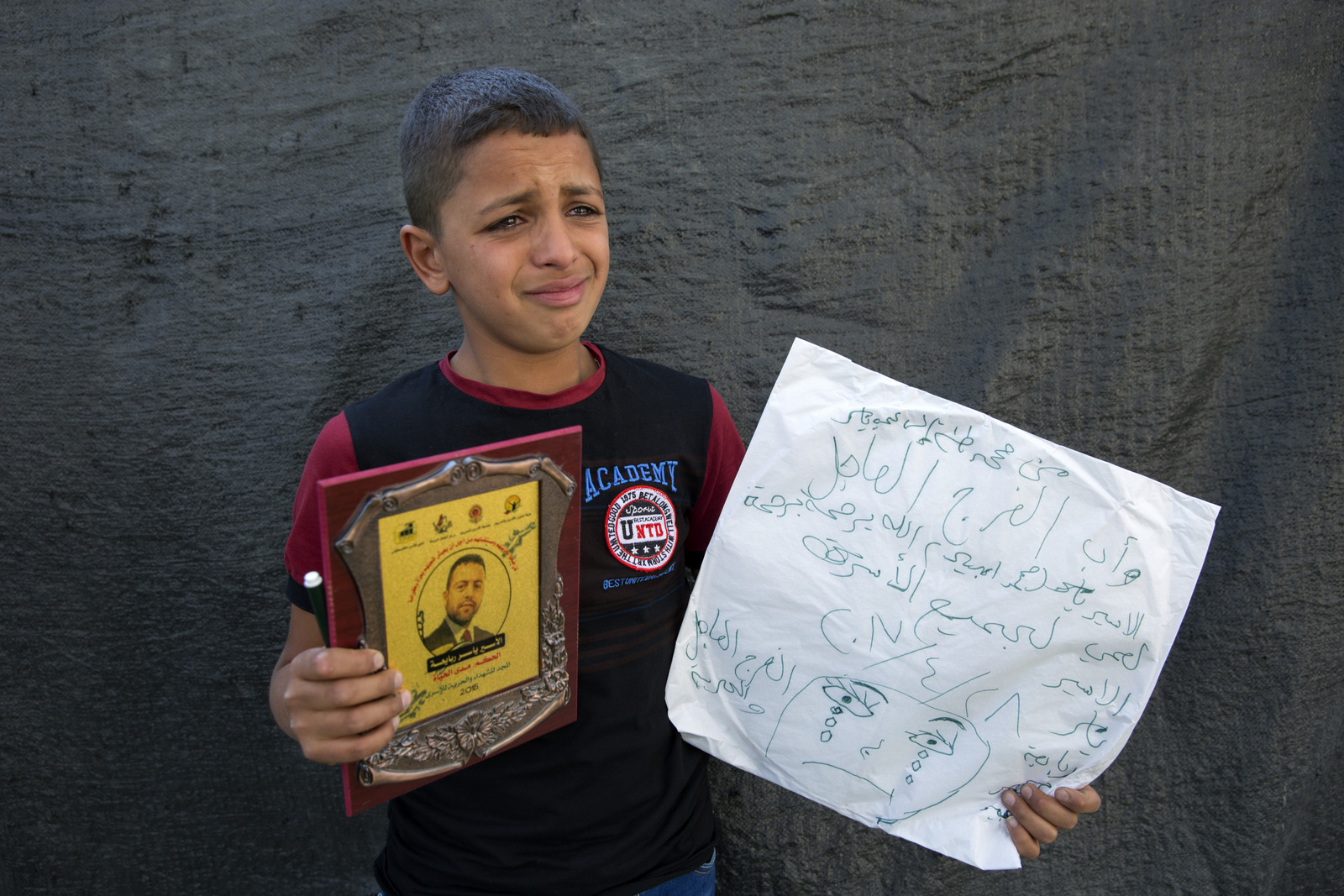 Families of Palestinian hunger strikers and members of a Palestinian Bedouin community facing demolition of their homes marched on Pope Mountain, near the Israeli settlement of Ma'ale Adumim, which is encroaching on their lands on the outskirts of Jerusalem, Friday, April 28, 2017. (Heidi Levine/AP)