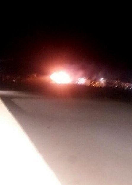 First image produced from Israeli strike on Al-Tala'i facility near Masyaf. Via Twitter.