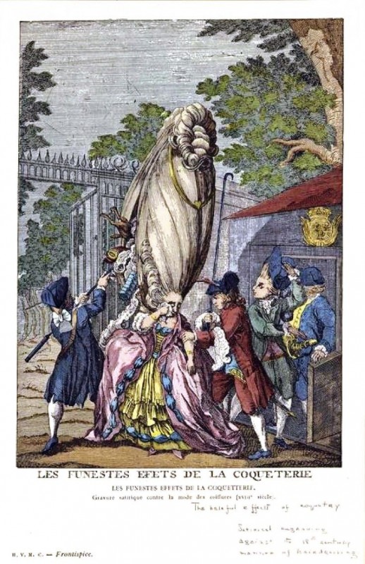 An early example of French satirical art, mocking the excesses of 18th century nobility.