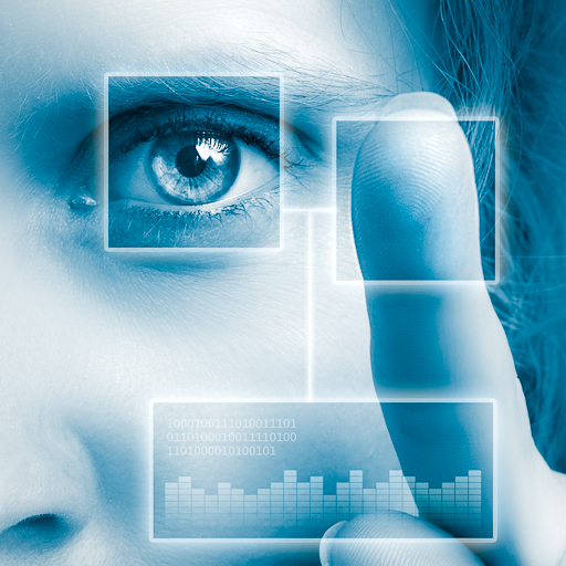 An image depicting "biometric" signatures such a facial and iris recognition and digital fingerprinting. (Flickr / Leszek Leszczynski)