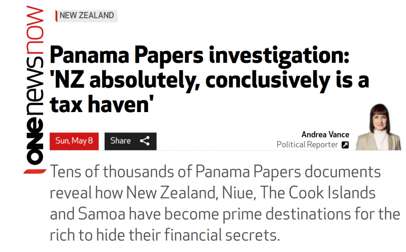 One New Zealand: 'New Zealand absolutely, conclusively is a tax haven'