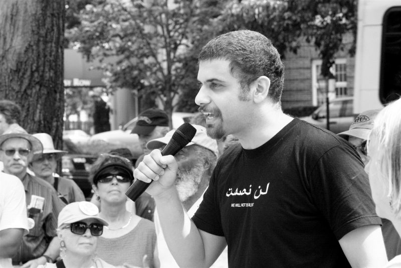 Raed Jarrar speaks to an antiwar demonstration in Washington, D.C. on July 3, 2006. (Flickr / Matthew Bradley)