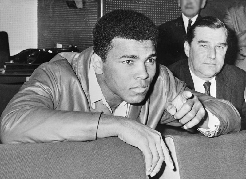 Muhammad Ali points at the camera in a 1966 photograph. (Wikimedia Commons / Dutch National Archives)