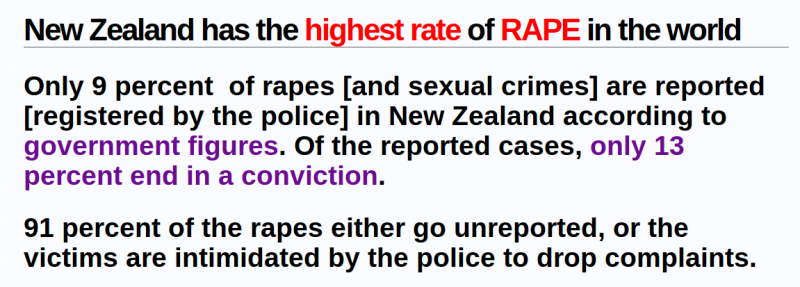 Website screenshot claims New Zealand has the highest rate of rape in the world. (newzeelend.wordpress.com)