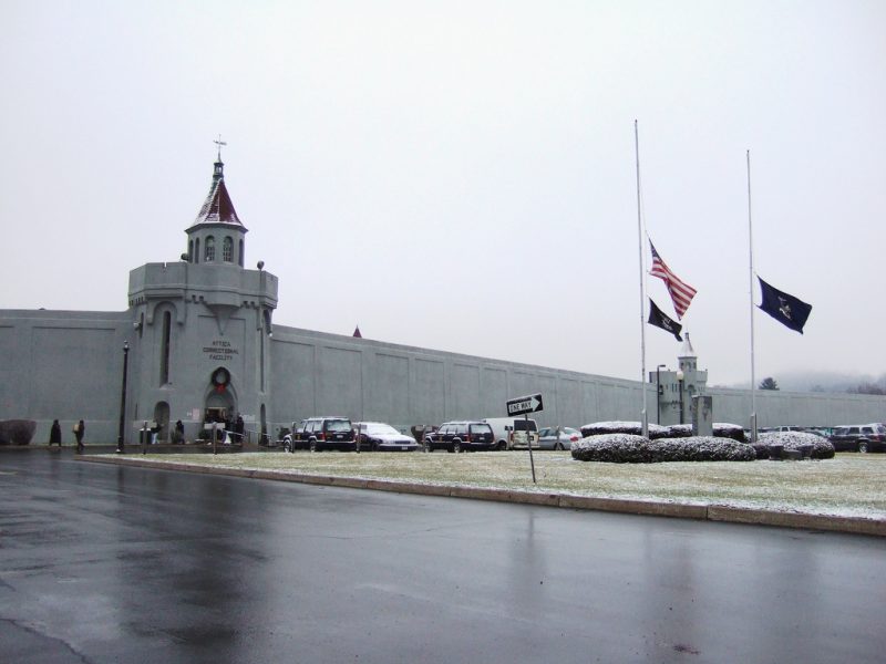 The entrance to Attica Correctional Facility. January 13, 2007. (Wikimedia Commons / Jayu)