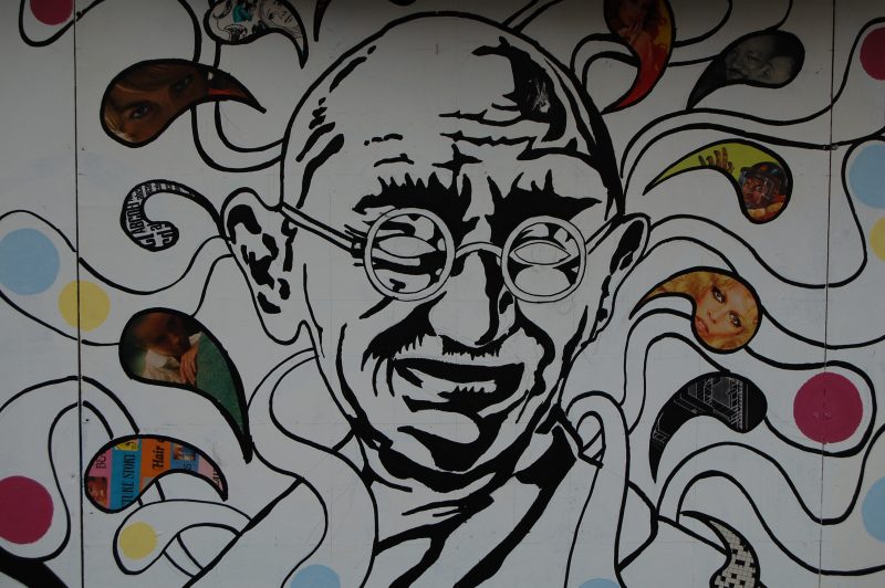 A portrait of Gandhi from an street arts festival in Bristol, England. July 26, 2006. (Flickr / Rusty Sheriff)
