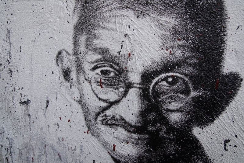 A portrait of Gandhi. (Flickr / Thierry Ehrmann)