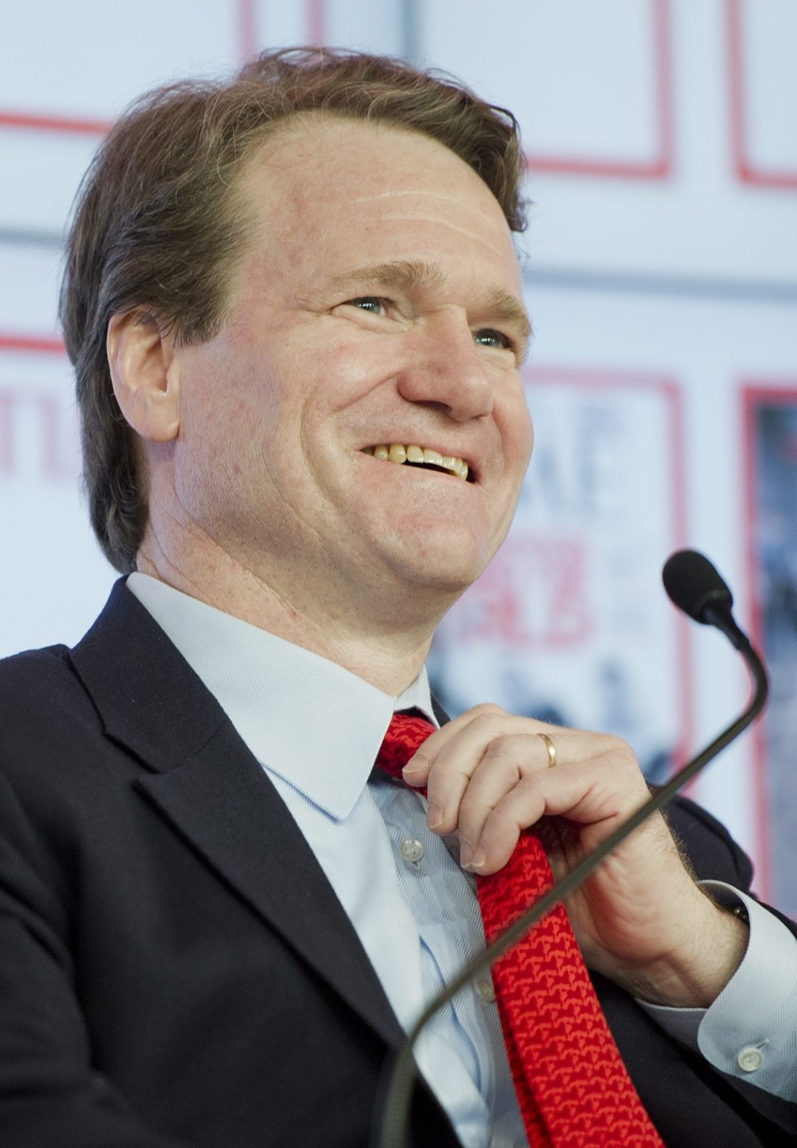Brian T. Moynihan, Chief Executive Officer of the Bank of America speaks during a panel session on the first day of the 42nd annual meeting of the World Economic Forum, WEF, in Davos, Switzerland, Wednesday, Jan. 25, 2012. (AP Photo/Keystone, Jean-Christophe Bott)