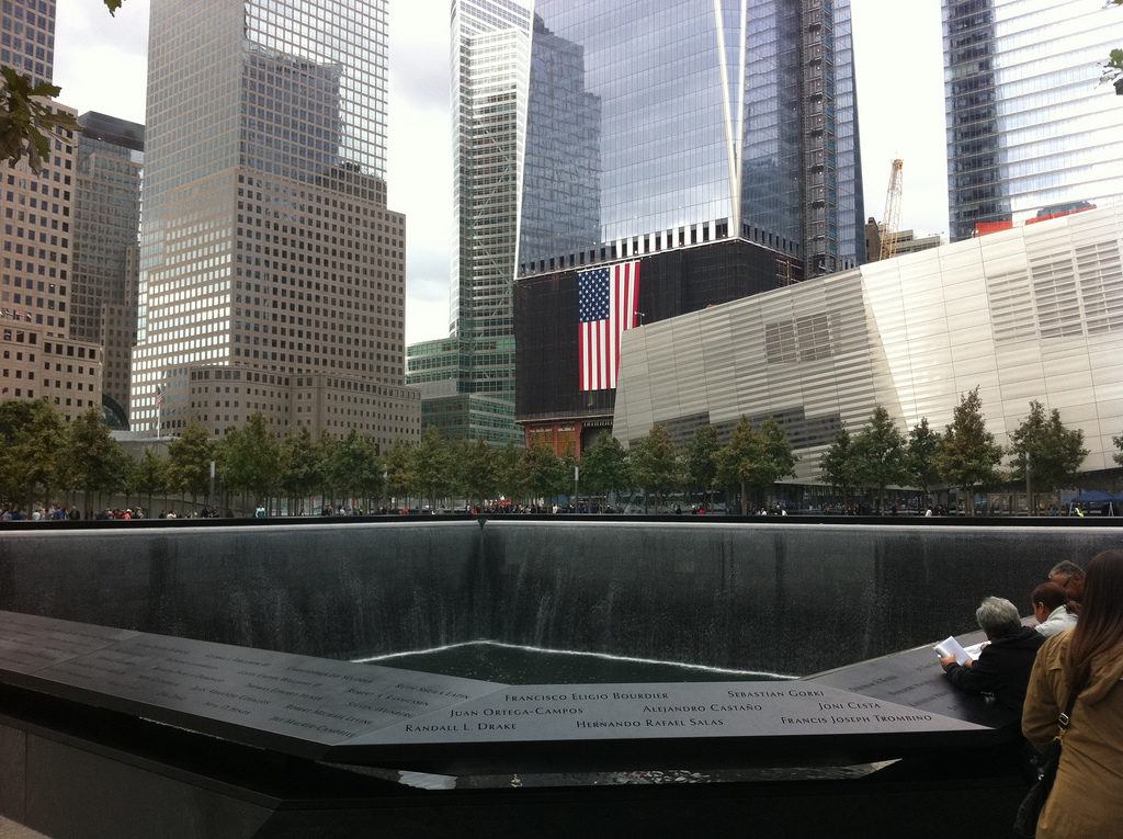South Pool with September 11 Museum (opening 2012) behind it (Photo by Kai Brinker)