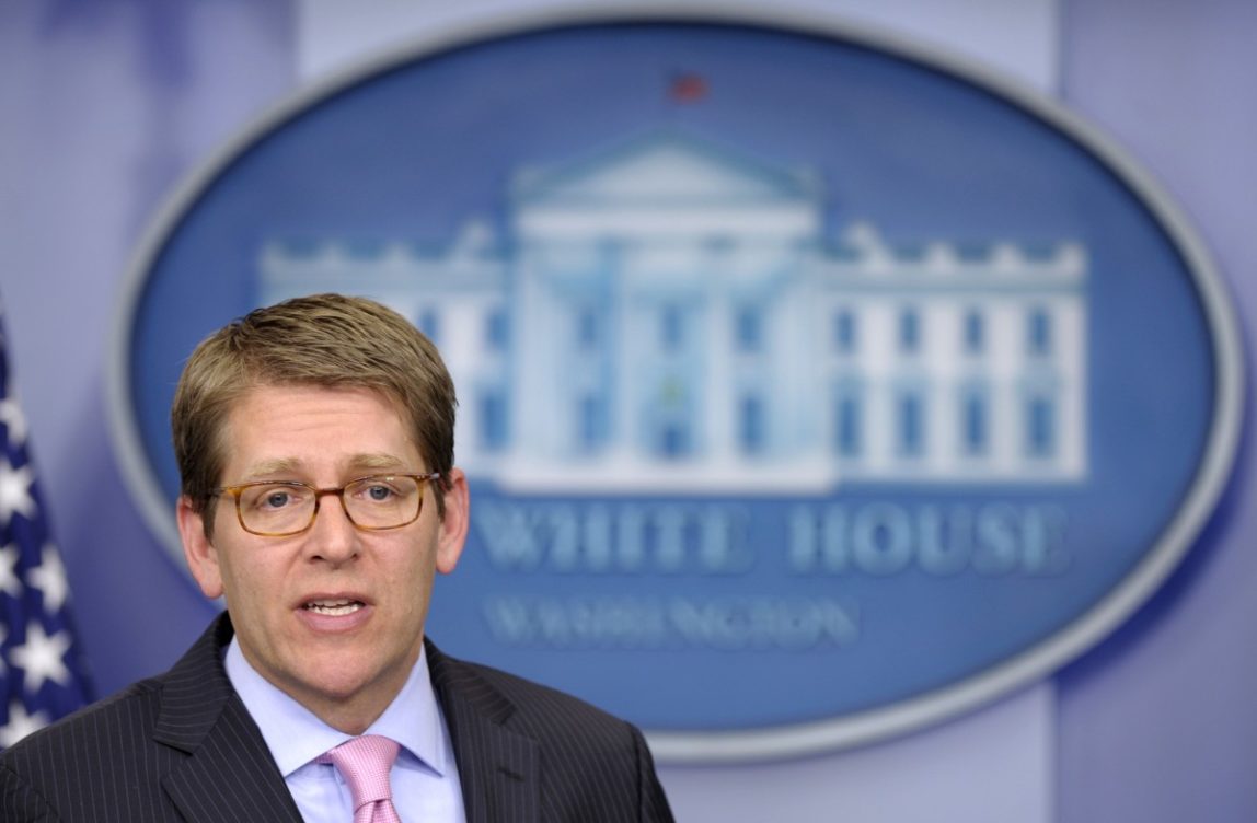 White House Press Secretary Jay Carney speaks during the daily briefing at the White House in Washington, Tuesday, Feb. 28, 2012. (AP Photo/Susan Walsh)