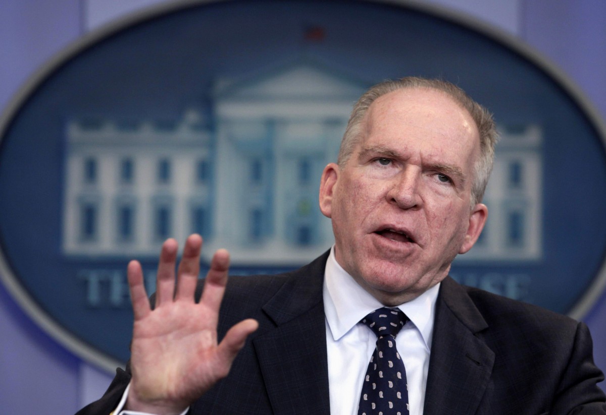 FILE - In this May 2, 2011 file photo, White House counterterrorism chief John Brennan speaks at the White House in Washington. Millions of dollars in White House money has helped pay for New York Police Department programs that put entire American Muslim neighborhoods under surveillance. (AP Photo/Carolyn Kaster, File)