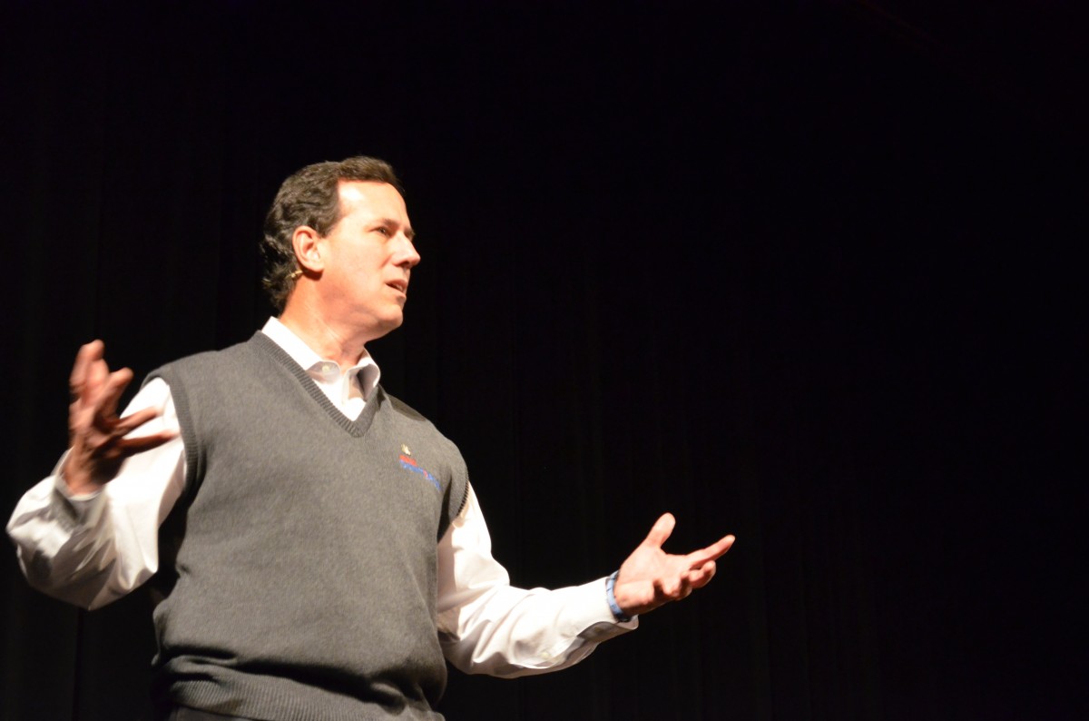 Santorum speaking at a townhall event in MN