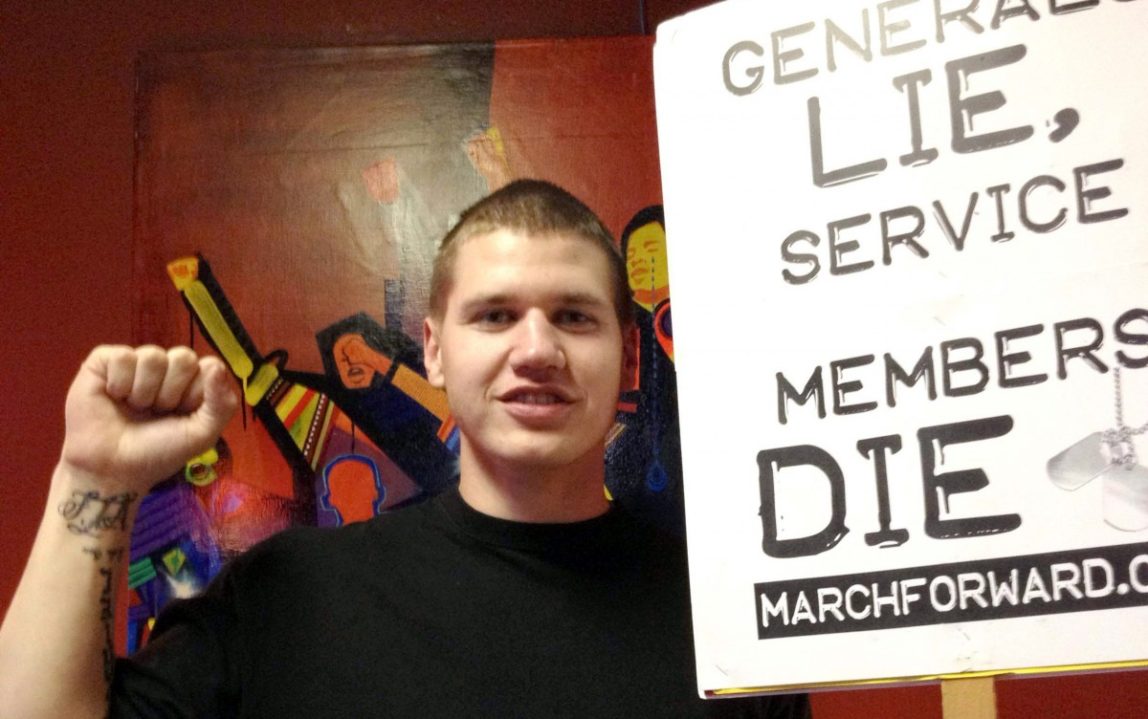 Daniel Birmingham, after being honorably discharged from the U.S. Army as a conscientious objector. (Photo by answercoalition.org)