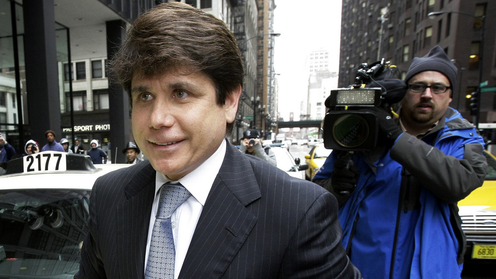 Former Illinoi Gov. Rod Blagojevich arrives at federal court for is arraignment on federal racketeering and fraud charges in Chicago, Tuesday, April 14, 2009. (AP Photo/Charles Rex Arbogast)