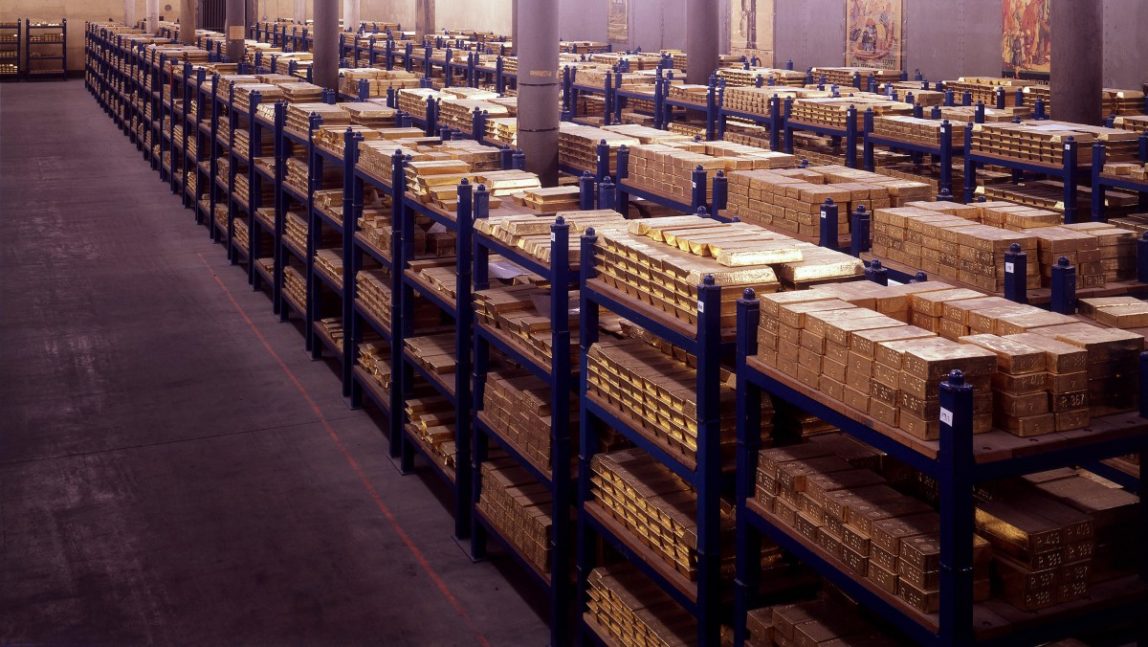 An image from one of the Bank of England gold vaults. (Photo courtesy of the Bank of England)