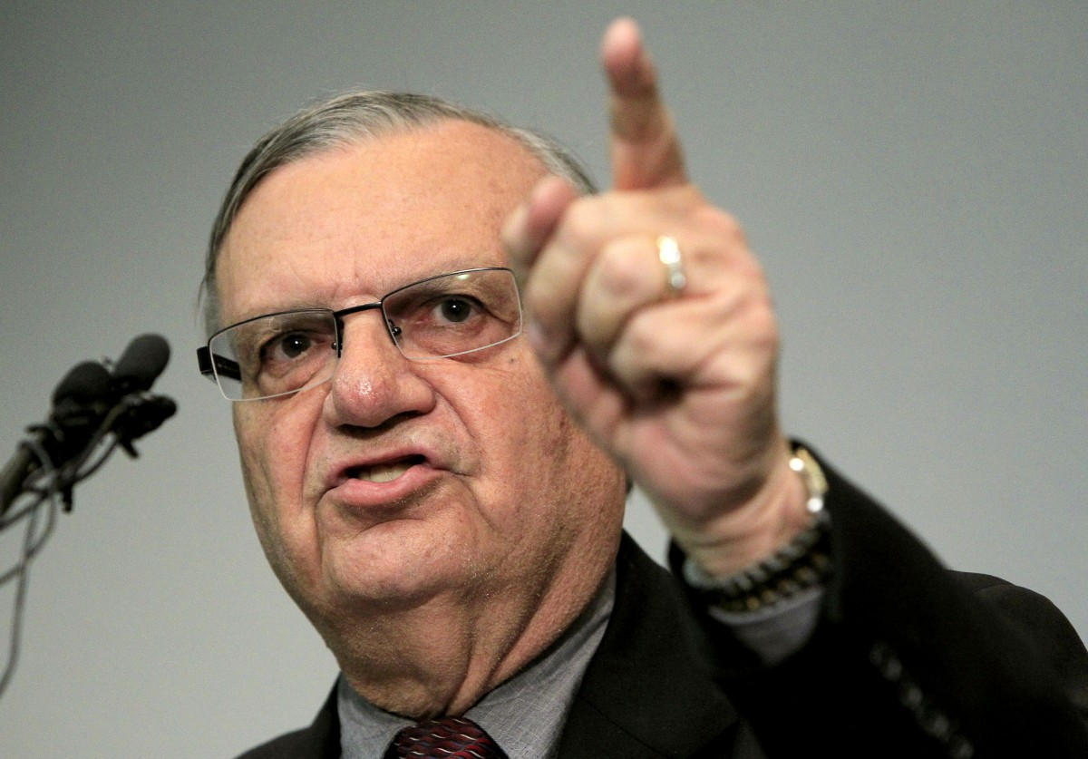 FILE - In this Dec. 21, 2011 file photo, Maricopa County Sheriff Joe Arpaio speaks to the media in Phoenix. Rather than taking cover from his legal woes and heavy criticism over inadequate sex-crimes investigations, Arpaio, the self-proclaimed toughest sheriff in America, is stepping into the spotlight Thursday, March 1, 2012 to unveil preliminary results of his volunteer posse's investigation into the authenticity of President Barack Obama's birth certificate, a debunked controversy that remains alive in the eyes of some conservatives. (AP Photo/Ross D. Franklin, File)