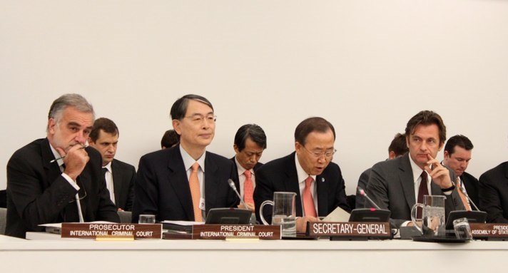 Photo of ICC prosecutors and UN Secretary General Ban Ki Moon. (Photo courtesy of ICC)