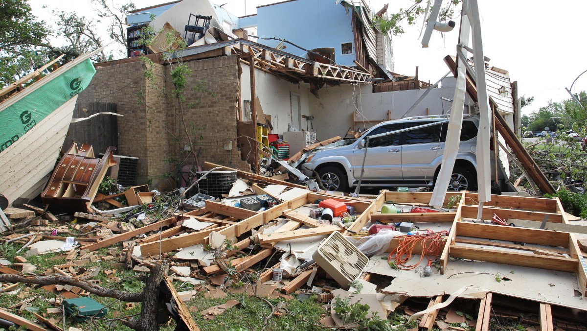 Debris coverers a home that is destroyed after Tuesday storm in south Arlington, Texas on Wednesday, April 4, 2012. Officials have noted that there is not an in-depth plan for those living in nursing homes in New Orleans if a similar occurrence happens. (AP Photo/The Fort Worth Star-Telegram, Paul Moseley)