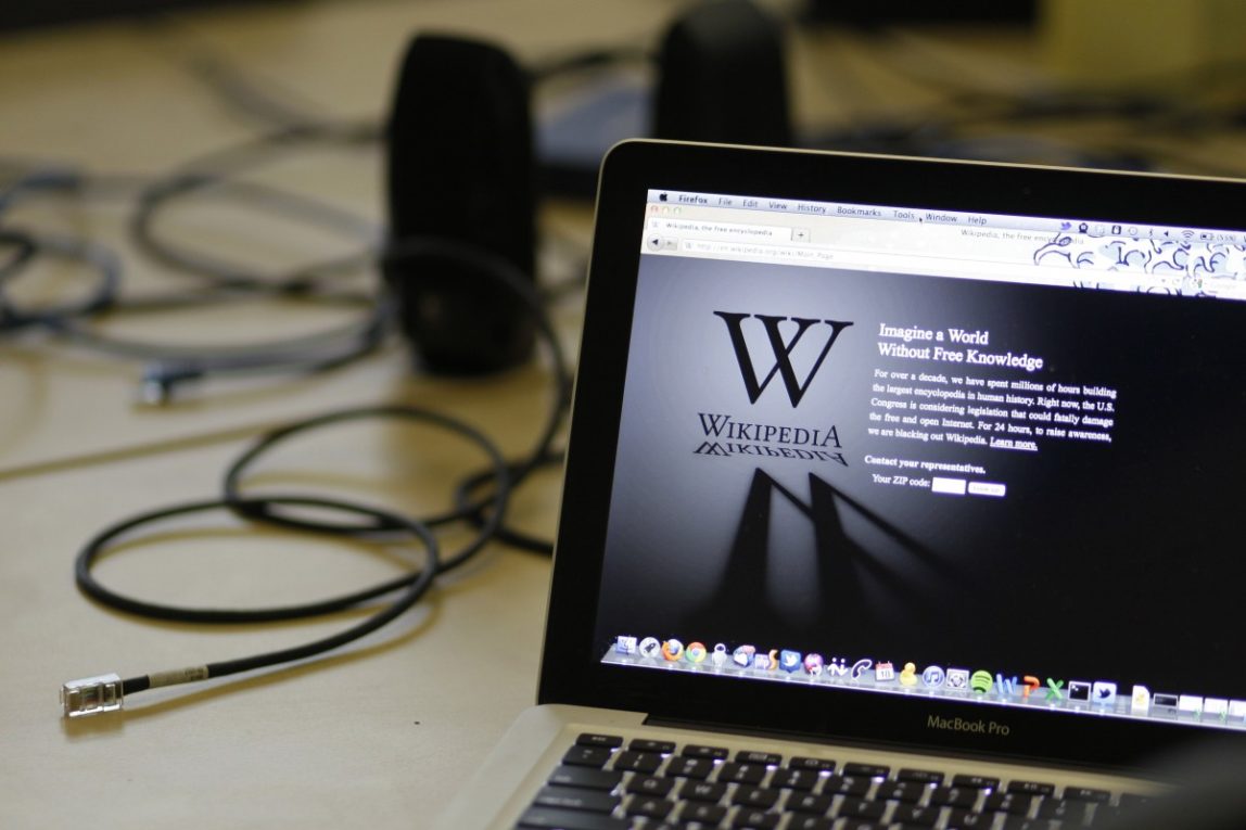 A blackout landing page is displayed on a laptop computer screen inside the "Anti-Sopa War Room" at the offices of the Wikipedia Foundation in San Francisco, Wednesday, Jan. 18, 2012. January 18 is a date that will live in ignorance, as Wikipedia started a 24-hour blackout of its English-language articles, joining other sites in a protest of pending U.S. legislation aimed at shutting down sites that share pirated movies and other content. The Internet companies are concerned that the Stop Online Piracy Act in the House and the Protect Intellectual Property Act under consideration in the Senate, if passed, could be used to target legitimate sites where users share content. (AP Photo/Eric Risberg)