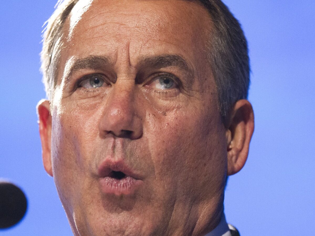 House Speaker John Boehner of Ohio speaks at the Peter G. Peterson Foundation's 2012 Fiscal Summit, Tuesday, May 15, 2012, in Washington. (AP Photo/Manuel Balce Ceneta)