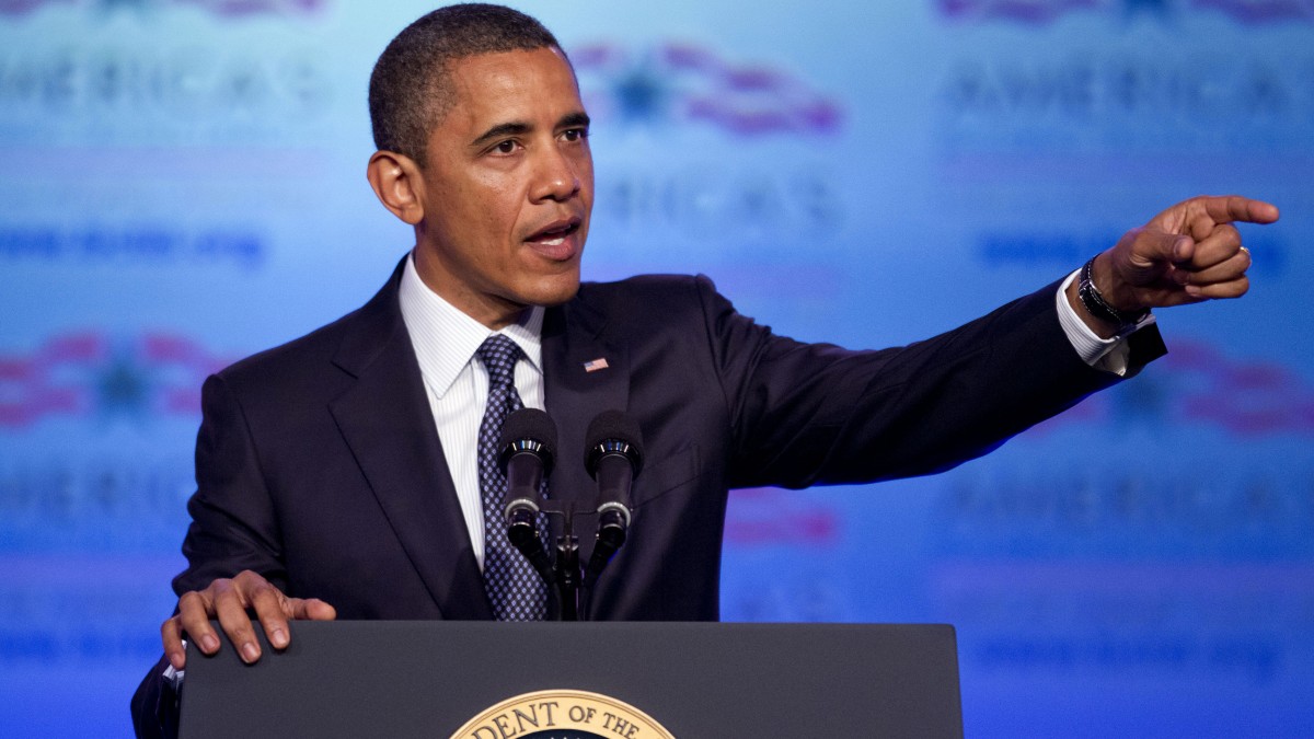 In this April 30, 2012 file photo, President Barack Obama speaks in Washington. (AP Photo/Evan Vucci, File)