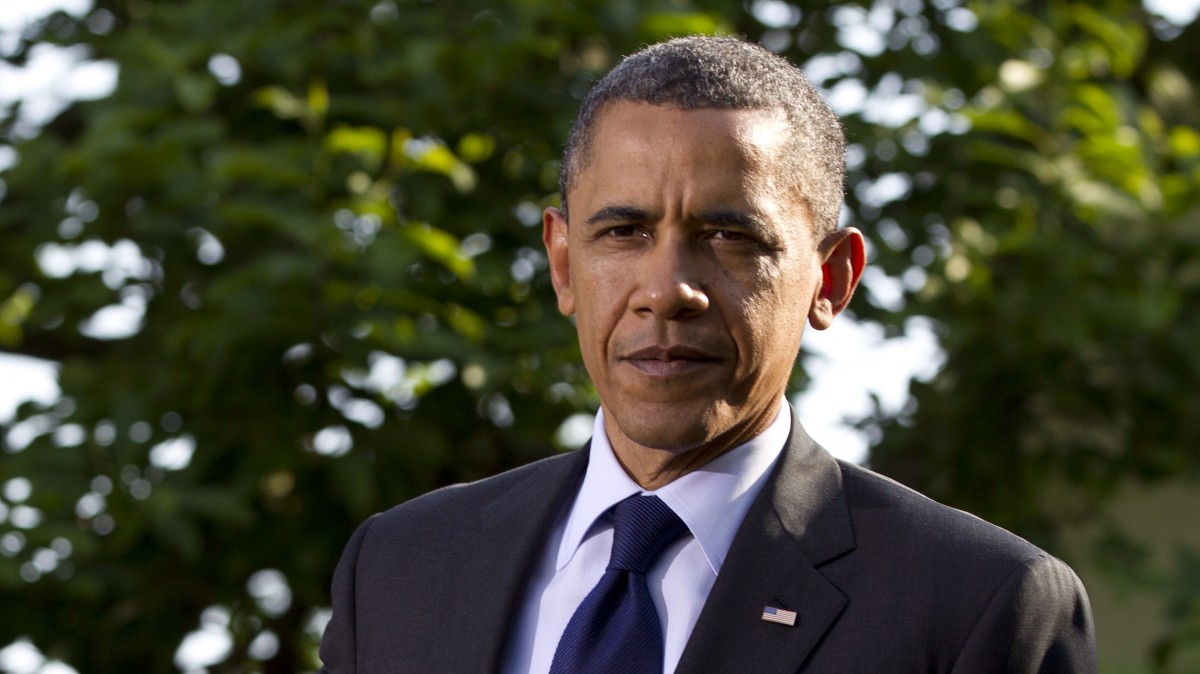 President Barack Obama turns as he finishes speaking at a celebration of Cinco de Mayo in the Rose Garden of the White House in Washington, Thursday, May 3, 2012. (AP Photo/Carolyn Kaster)