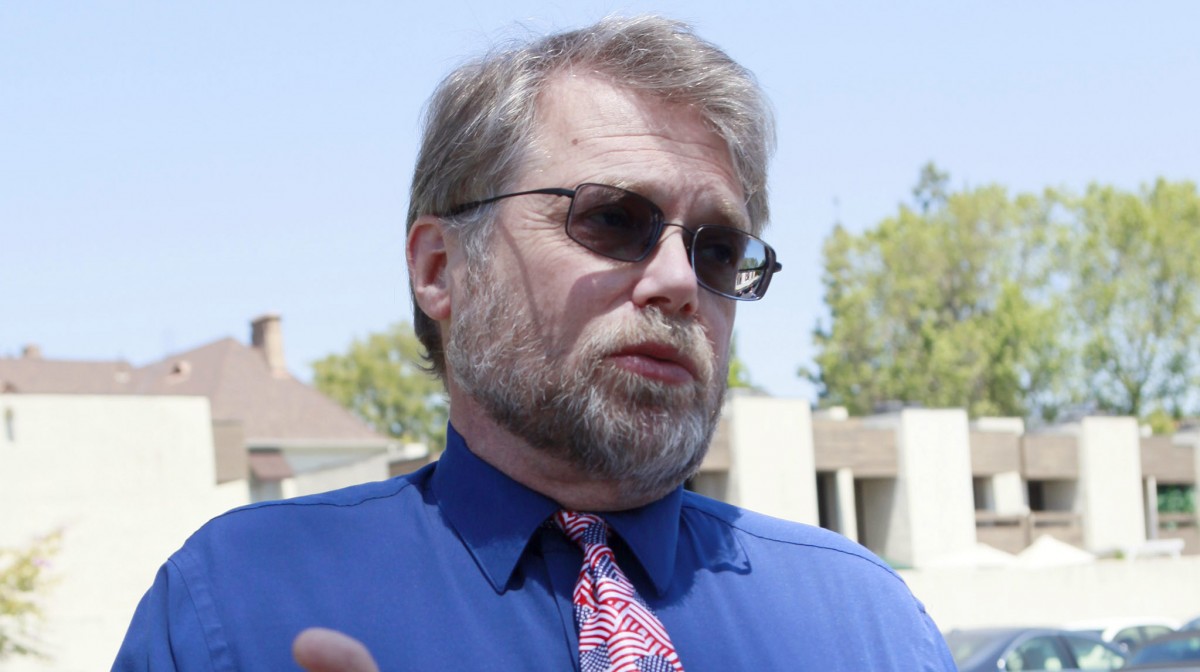 Attorney Gary Kreep speaks to the media outside the 9th U.S. Circuit Court of Appeals in Pasadena, Calif. Monday, May 2, 2011. (AP Photo/Nick Ut)