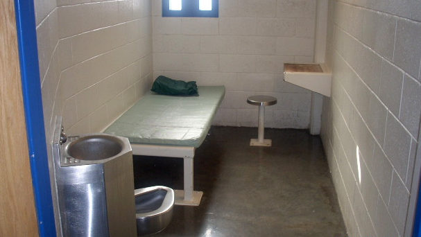 This Dec. 22, 2011 photo shows a typical single-inmate jail cell. (AP Photo/Las Vegas Metropolitan Police Department )