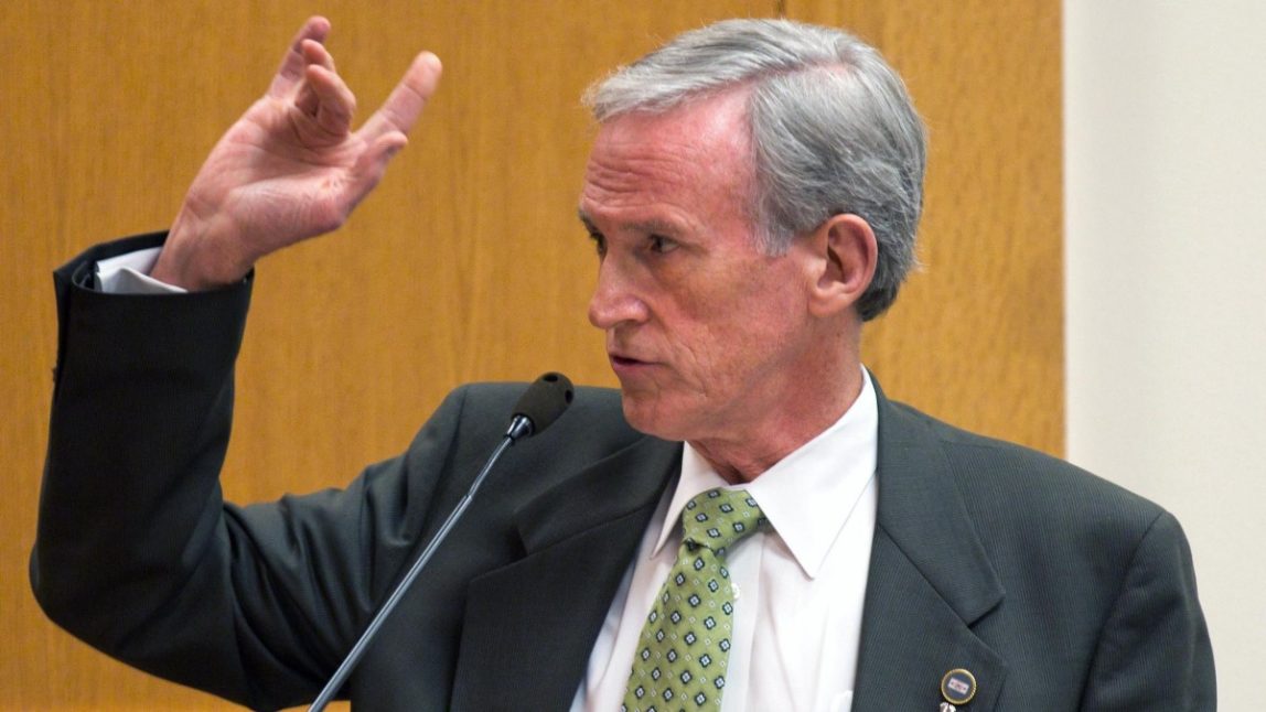 In this Wednesday, April 18, 2012, file photo, Rep. Jim Gotto seeks recognition during a House Education Committee meeting in Nashville, Tenn. Tennessee recently enacted a pro-abstinence sex education law that is among the strictest in the nation. (AP Photo/Erik Schelzig)