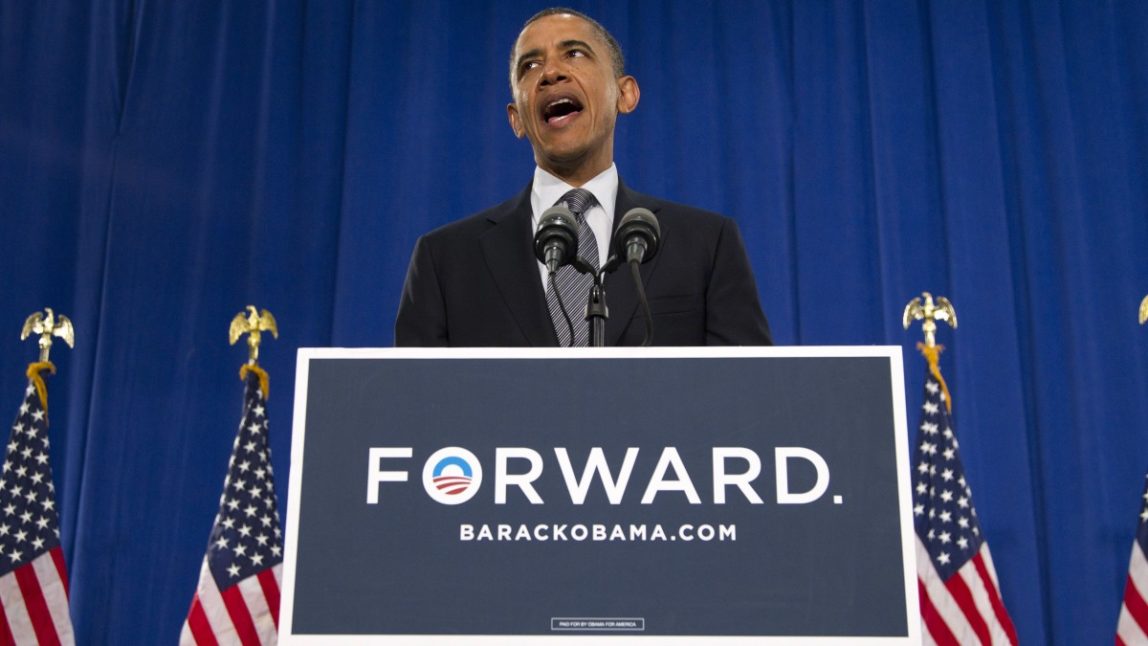 President Barack Obama speaks at Cuyahoga Community College in Cleveland, Thursday, June 14, 2012. (AP Photo/Carolyn Kaster)