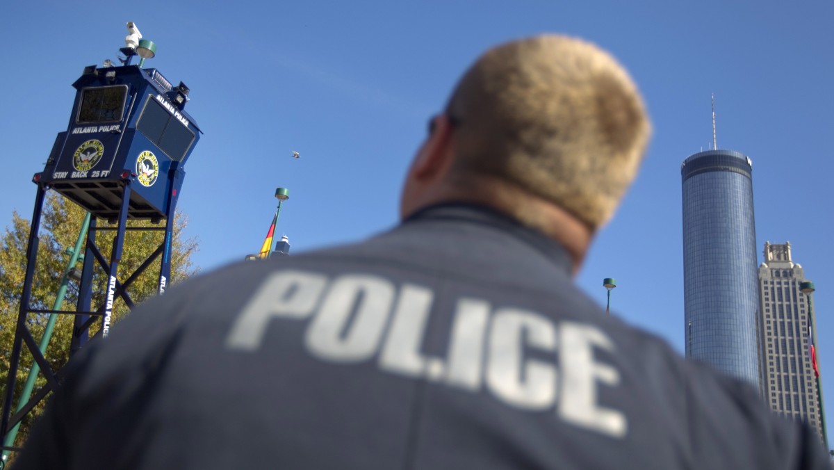 The Atlanta Police Department unveils their new SkyWatch system to increase security, deter crime and provide police with more information. (AP Photo/David Goldman)