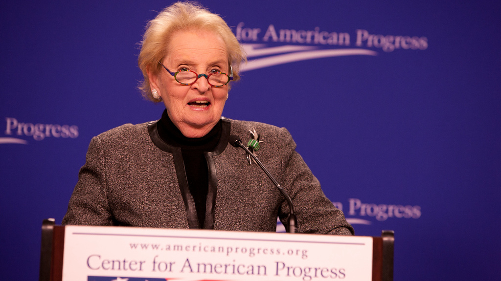 Madeline Albright speaks at a conference for the Center for American Progress in 2010. (Photo by the Center for American Progress via Flikr)